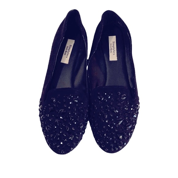Simply Vera Vera Wang Shoes - Simply Vera Wang Black Beaded Flats